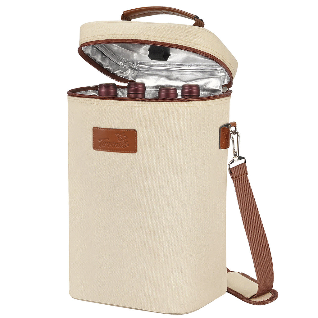 Tirrinia 4 Bottle Wine Cooler Tote Bag for Wine Travel - Luggage & Bags -> Bag Accessories -> Bag Organizers product photo