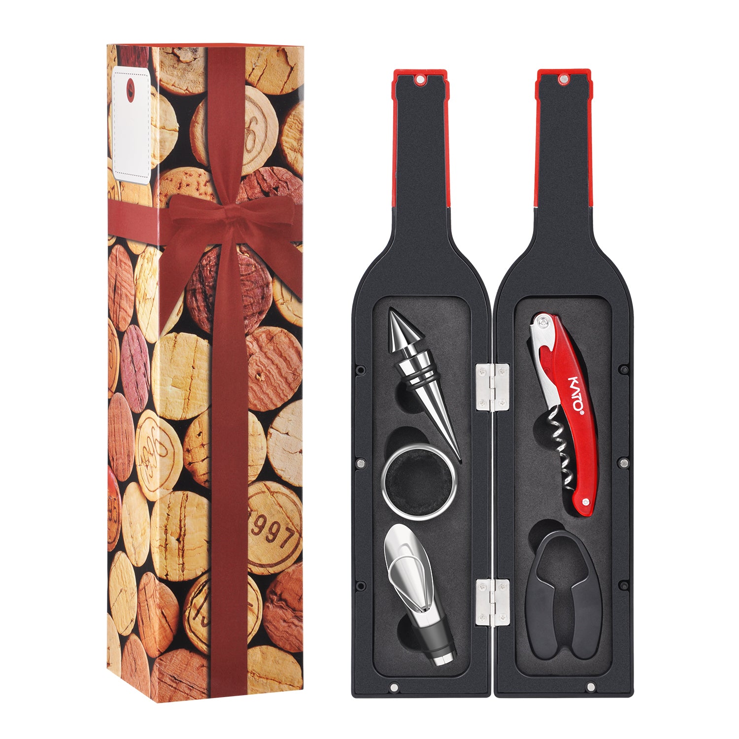 Kato by Tirrinia 5Pcs Wine Bottle Opener Set with Gift Case