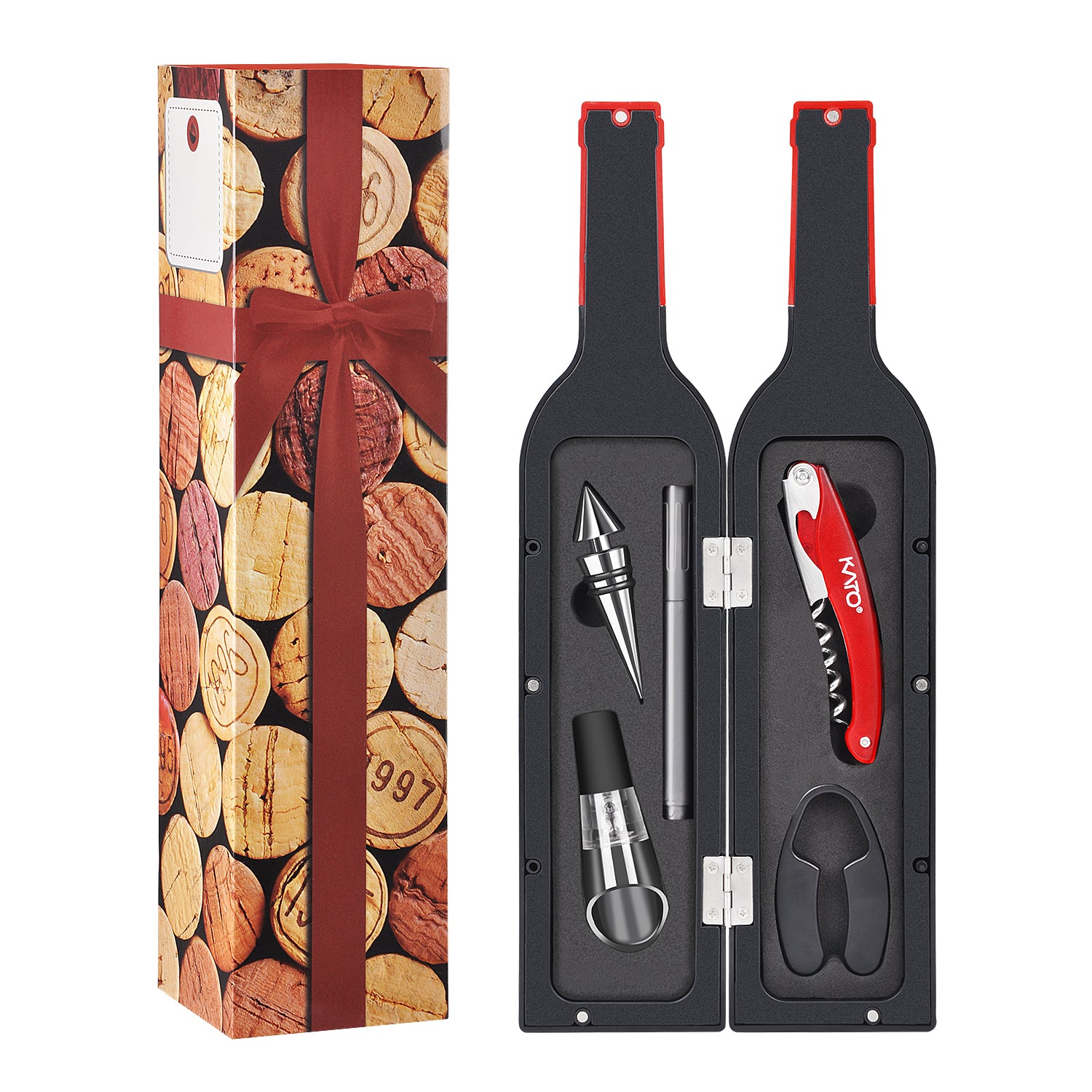 Kato by Tirrinia 5Pcs Wine Bottle Opener Set with Gift Case