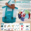 Tirrinia Mesh Beach Bag with Cooler Compartment, Extra Large Totes for Beach  Travel, Functional Fashion Beach Bag for Women