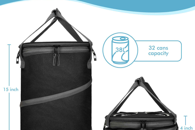 Tirrinia Collapsible Pop-Up Cylinder Cooler Bag