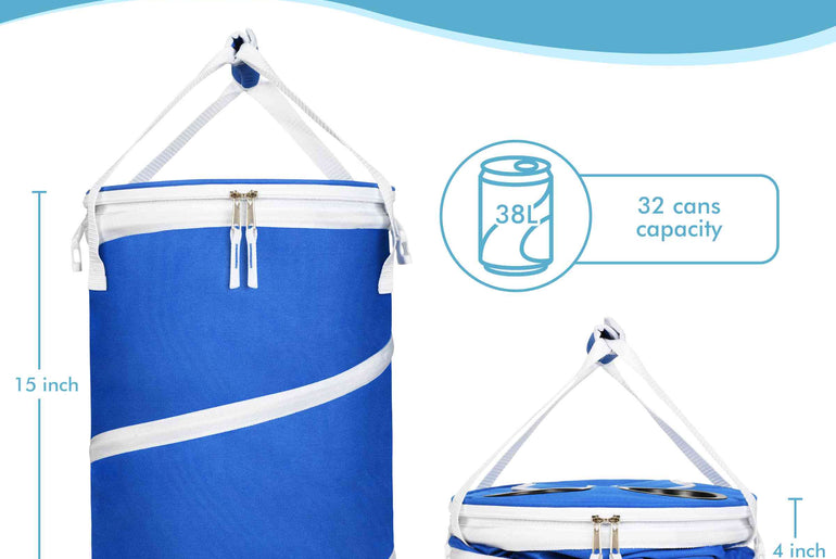 Tirrinia Collapsible Pop-Up Cylinder Cooler Bag