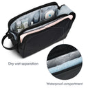Tirrinia Travel Toiletry Bag – Waterproof Organizer with Dry & Wet Separation front view