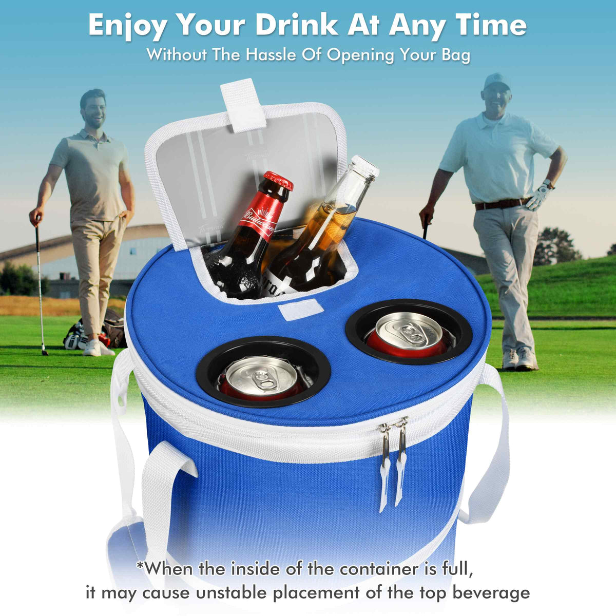 Tirrinia Collapsible Pop-Up Cylinder Cooler Bag