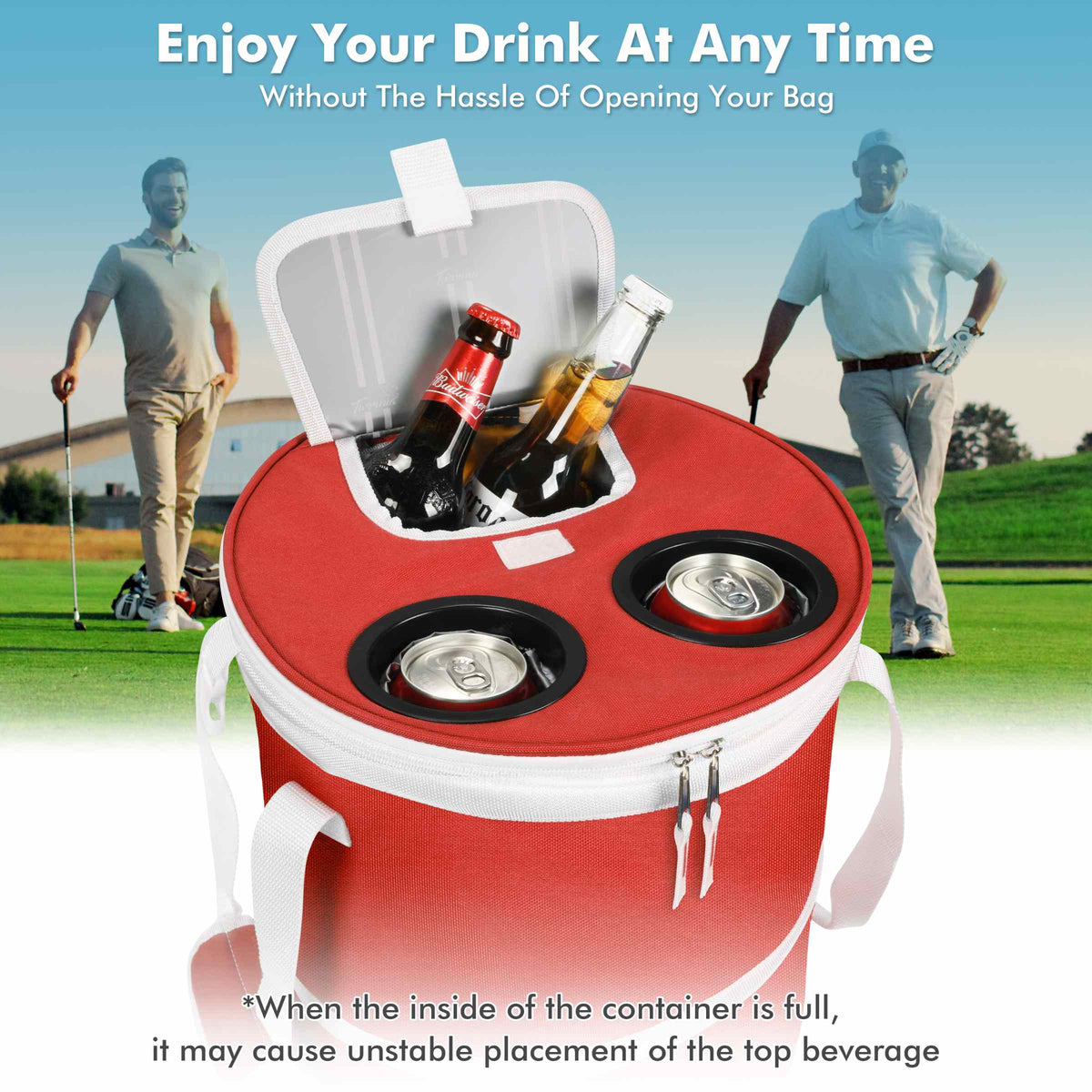 Tirrinia Collapsible Pop-Up Cylinder Cooler Bag
