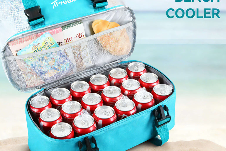Tirrinia Mesh Beach Bag with Cooler Compartment, Extra Large Totes for Beach  Travel, Functional Fashion Beach Bag for Women