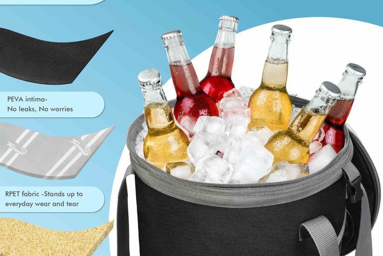Tirrinia Collapsible Pop-Up Cylinder Cooler Bag