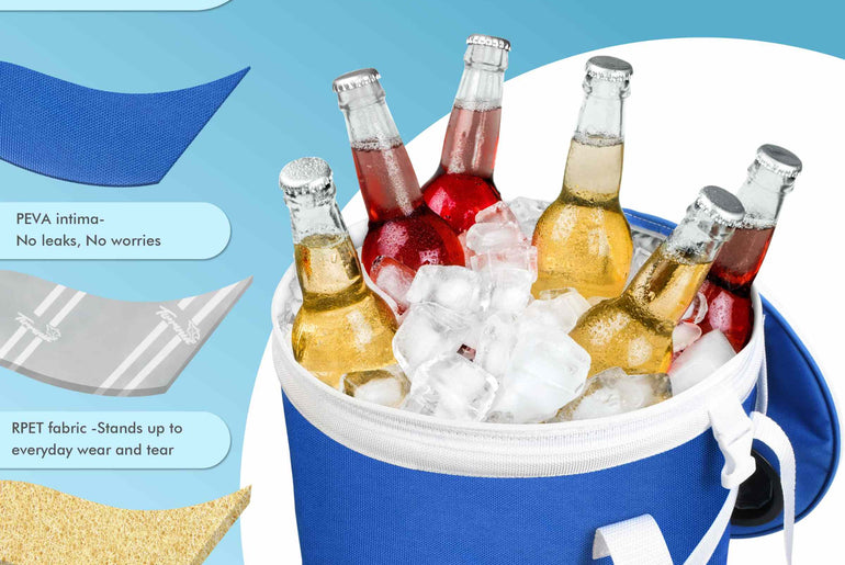 Tirrinia Collapsible Pop-Up Cylinder Cooler Bag