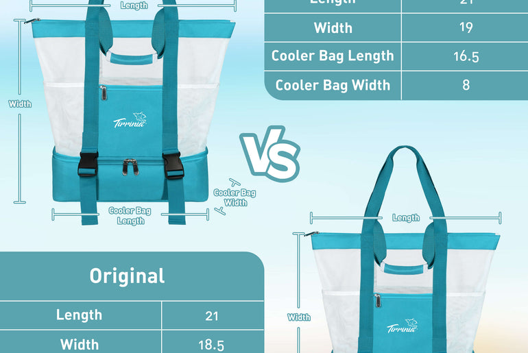 Tirrinia Mesh Beach Bag with Cooler Compartment, Extra Large Totes for Beach  Travel, Functional Fashion Beach Bag for Women