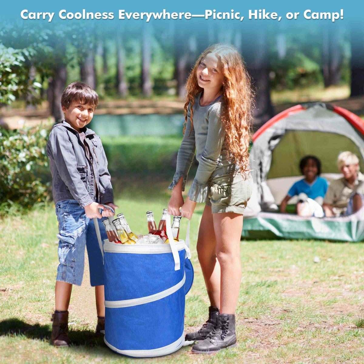 Tirrinia Collapsible Pop-Up Cylinder Cooler Bag