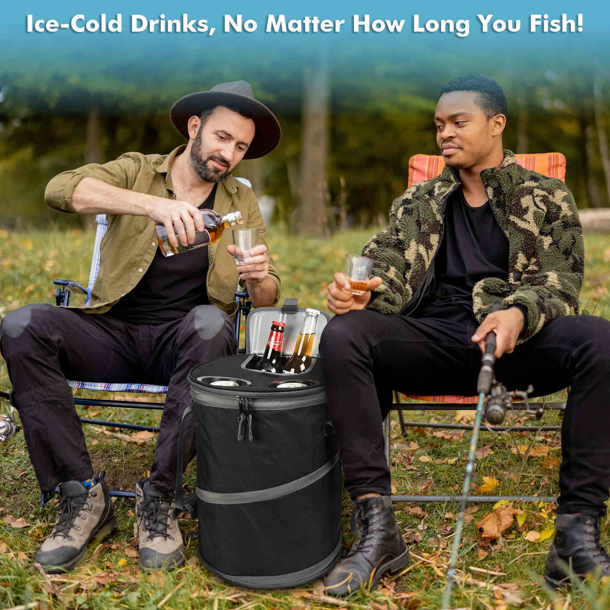 Tirrinia Collapsible Pop-Up Cylinder Cooler Bag