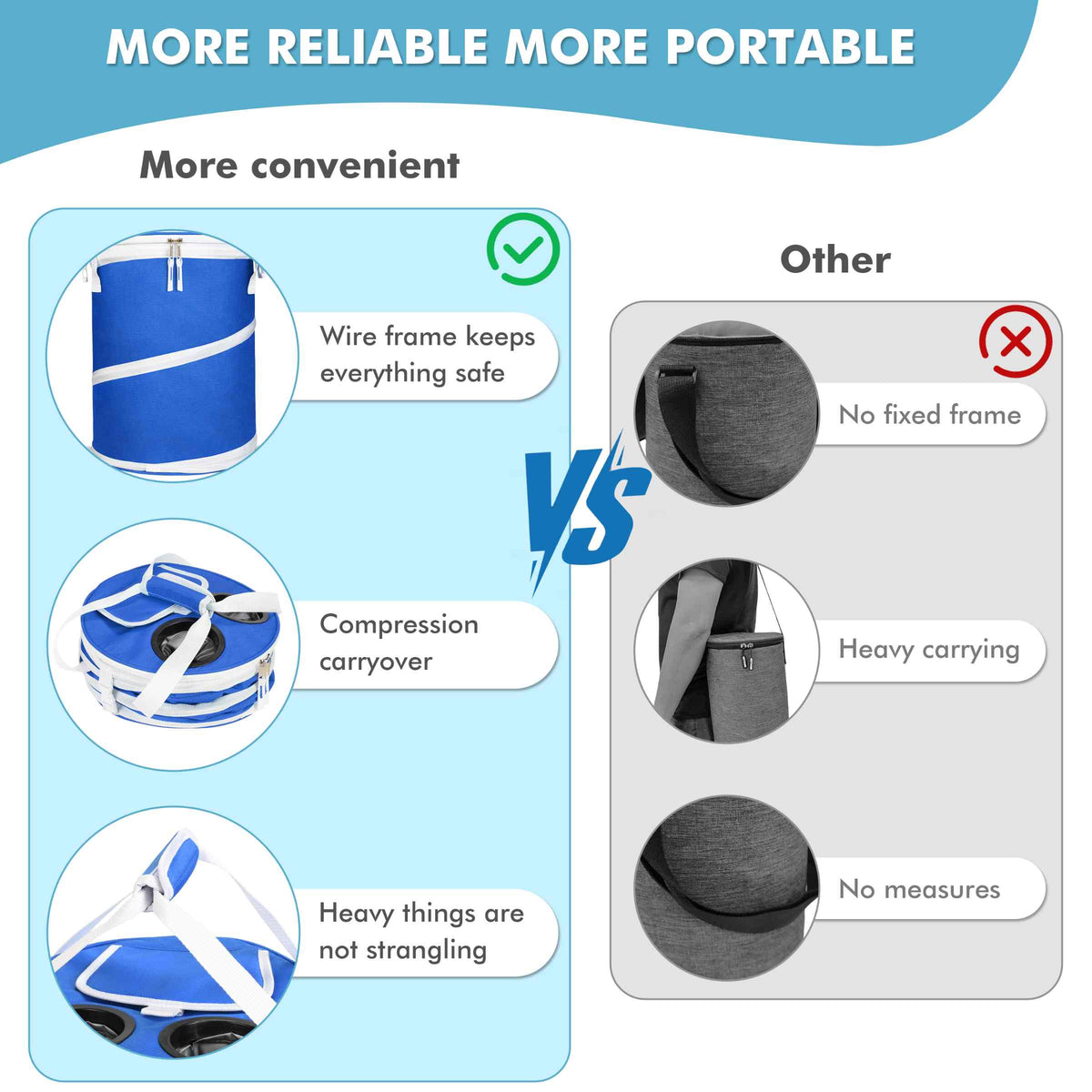 Tirrinia Collapsible Pop-Up Cylinder Cooler Bag