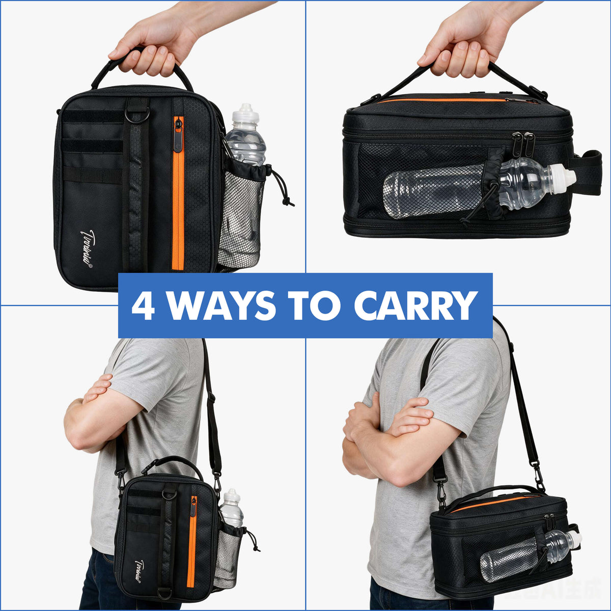 Tirrinia Expanded Insulated Cooler — 6.5L to 9.5L, Leakproof, 4 Ways to Carry