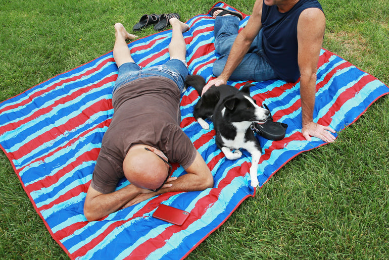 Quality Large Picnic Blanket 70" X 80" with USA Pattern Design