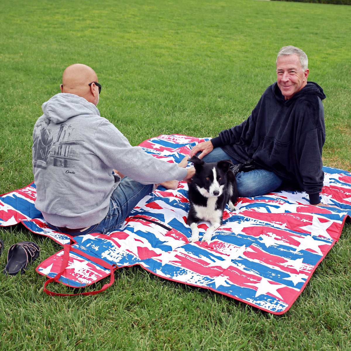 Quality Large Picnic Blanket 70" X 80" with USA Pattern Design