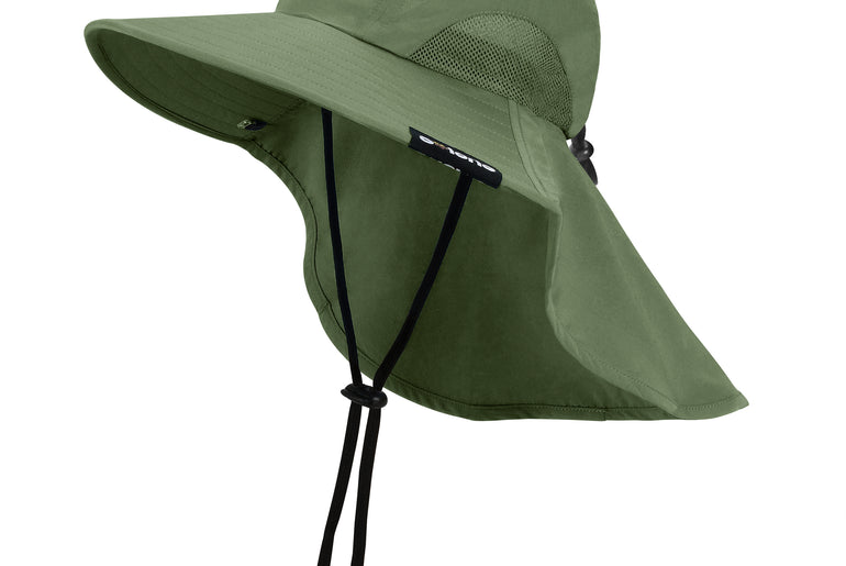Solaris Unisex Outdoor Sun Protection Fishing Cap with Neck Flap Wide Brim Mesh Hat for Travel Camping Hiking Hunting newarri