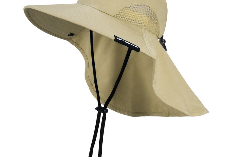 Solaris Unisex Outdoor Sun Protection Fishing Cap with Neck Flap Wide Brim Mesh Hat for Travel Camping Hiking Hunting back vi