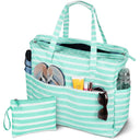 Tirrinia Extra Large Beach Tote Bag – Waterproof Travel Tote with Wet & Dry Separation front view