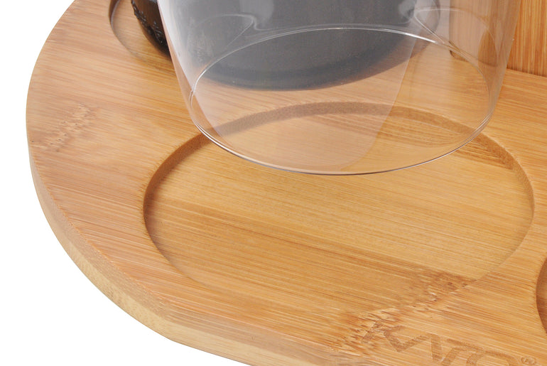 Tirrinia Bamboo Wine Bottle Holder with Corkscrew