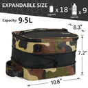 Tirrinia Expandable Camo Lunch Bag size chart