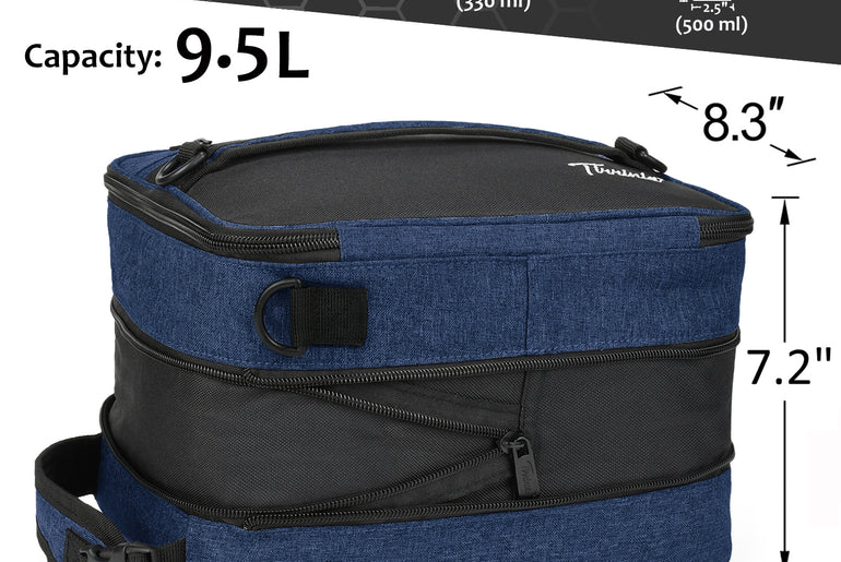 Tirrinia Expandable Insulated Lunch Cooler Bag Patchwork Color size chart