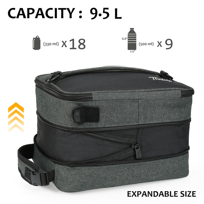 Tirrinia Expandable Insulated Lunch Cooler Bag Patchwork Color size chart