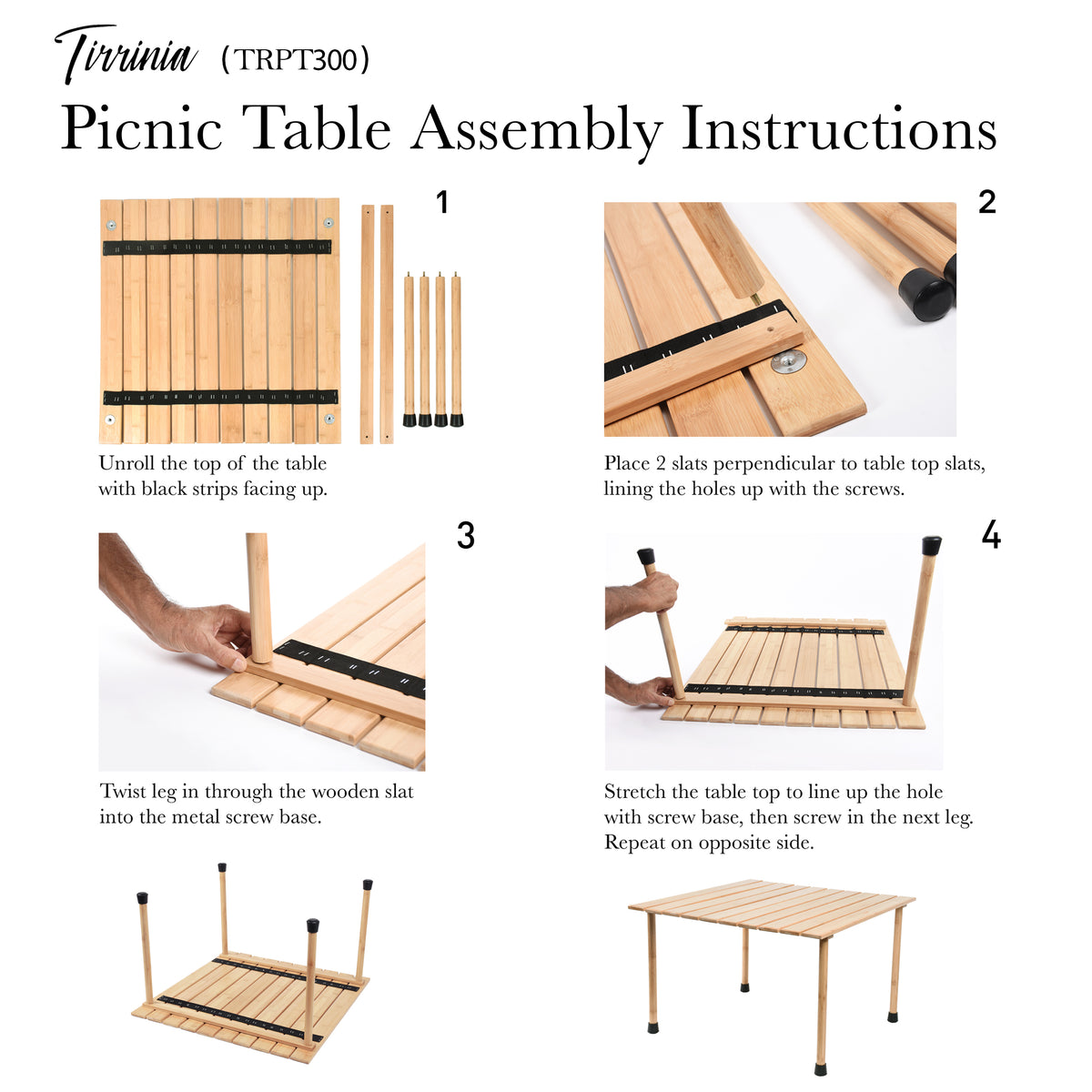 Tirrinia Foldable Picnic Table with Carrying Bag 26" x 26"