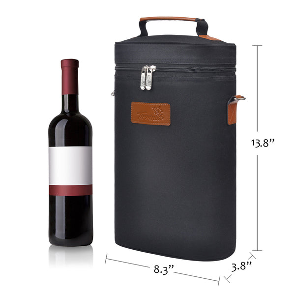 Tirrinia 2 Bottle Wine Carrier for Picnic