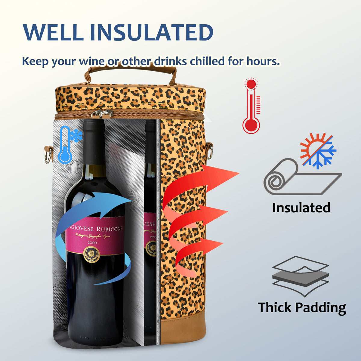 Tirrinia 2 Bottle Insulated Wine Glass Gift Bag