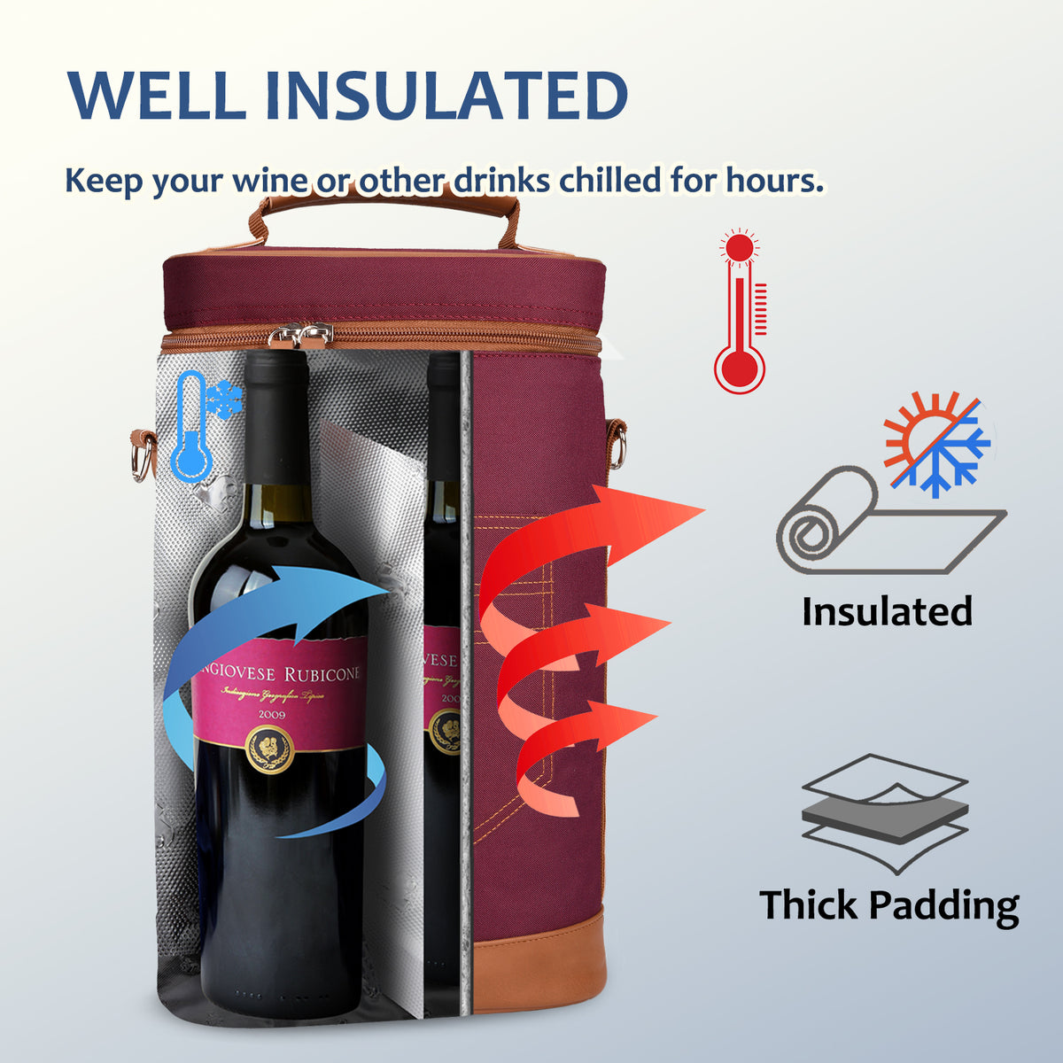 Tirrinia 2 Bottle Insulated Wine Glass Gift Bag