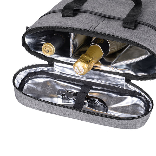 Tirrinia 3 Bottle Insulated Wine Tote Bag with Corkscrew