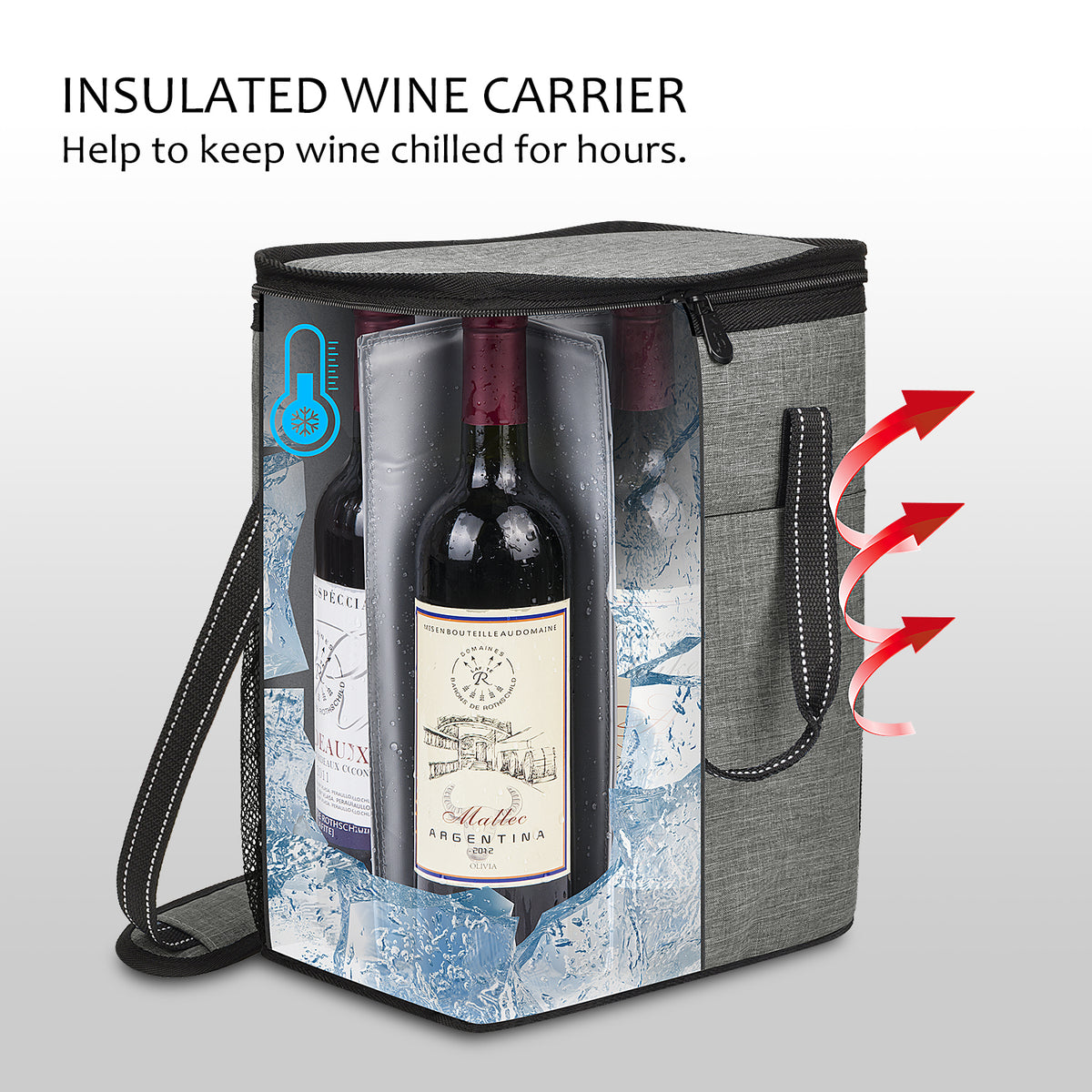 Kato by Tirrinia 6 Bottle Wine Cooler Bag for Wine Tasting