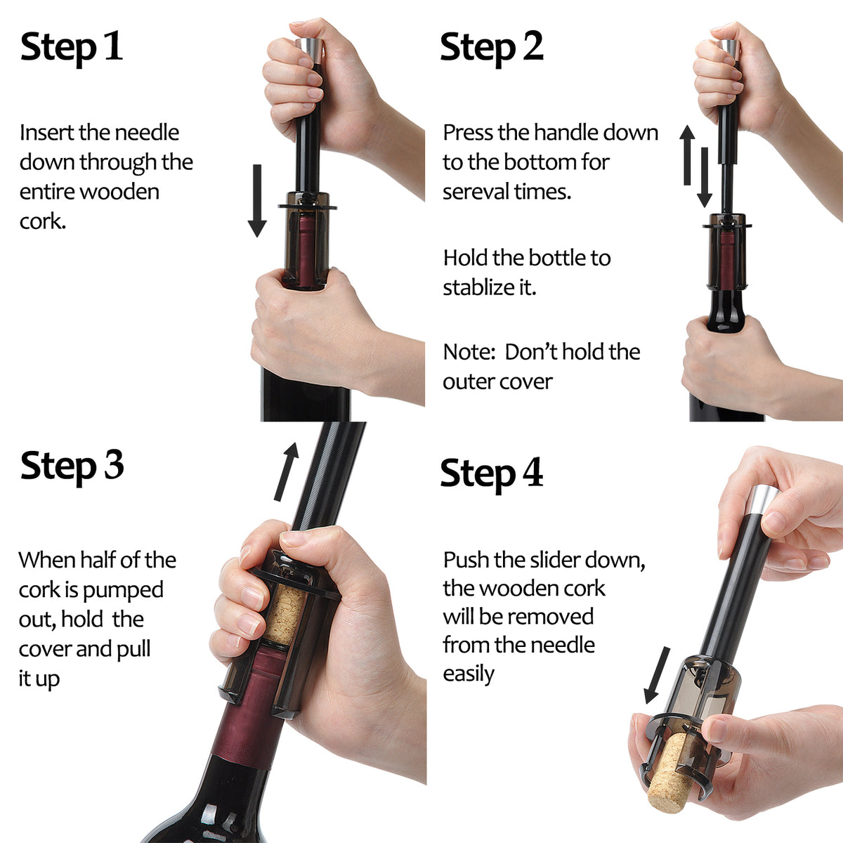 Kato by Tirrinia 6pcs Air Pressure Wine Opener for Family Party
