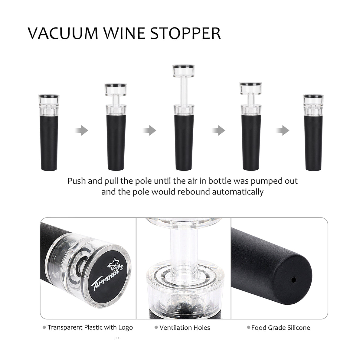 Kato by Tirrinia 6pcs Air Pressure Wine Opener for Family Party