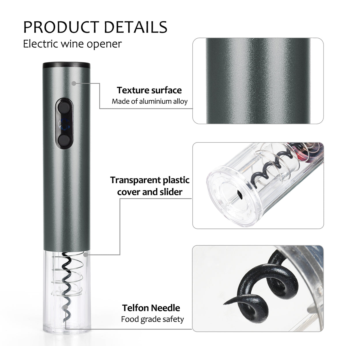 Kato by Tirrinia 6pcs Air Pressure Wine Opener for Family Party