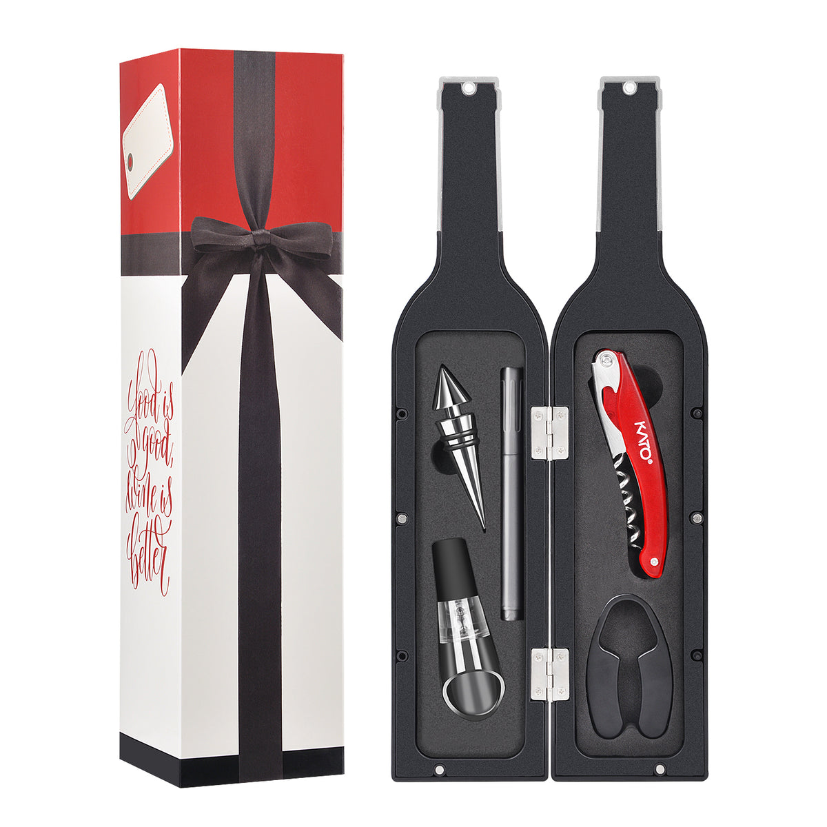 Kato by Tirrinia 5Pcs Wine Bottle Opener Set with Gift Case