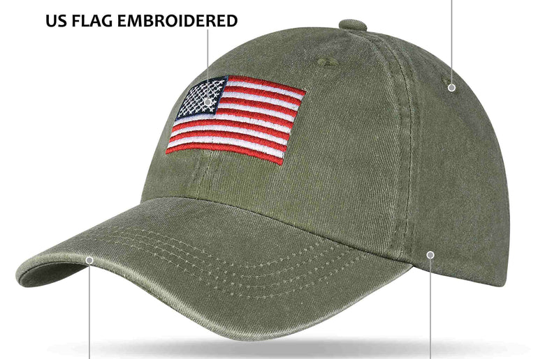 Solaris by Tirrinia American Flag Baseball Cap back view