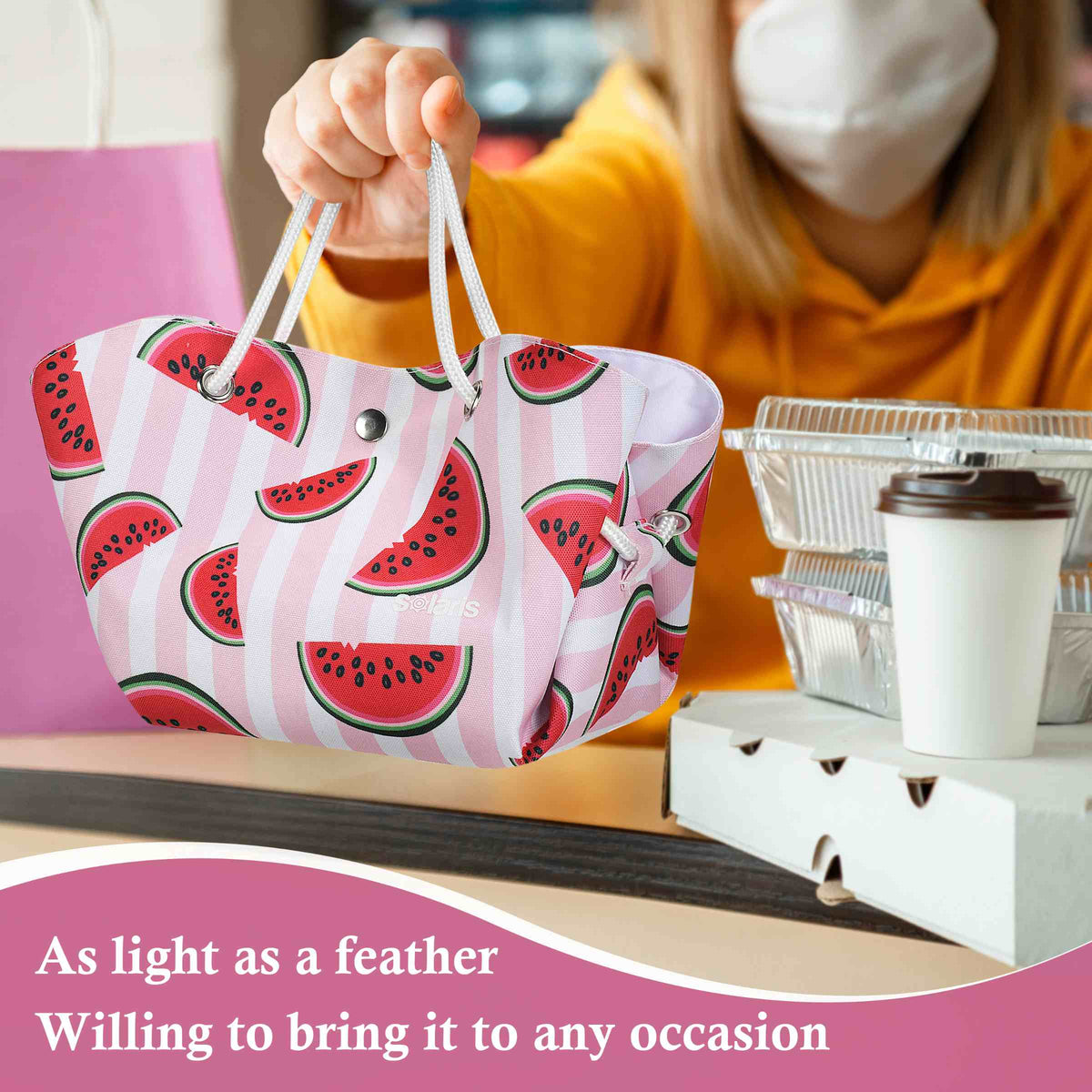 Solaris By Tirrinia Drawstring Cute Small Tote Lunch bag for Girls product image 6
