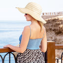 Tirrinia Womens Beach Striped Straw Hat