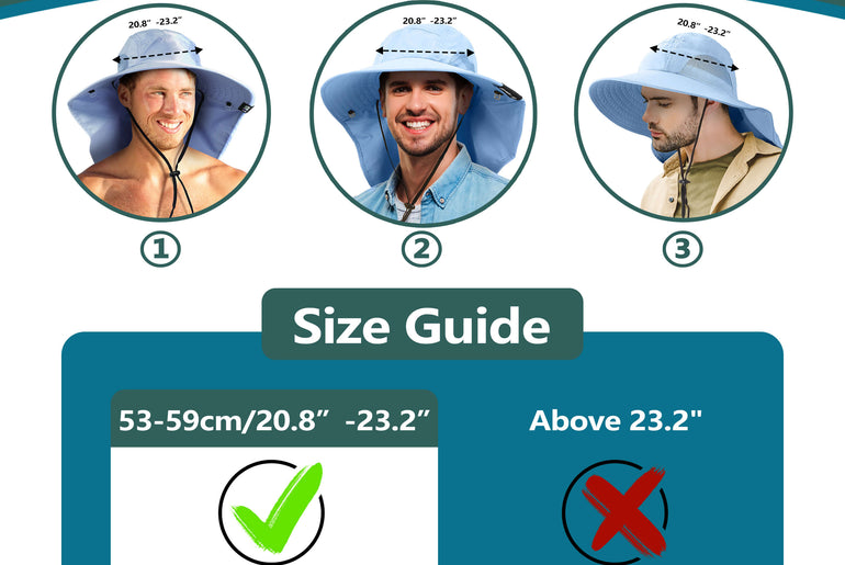 Solaris Unisex Outdoor Sun Protection Fishing Cap with Neck Flap Wide Brim Mesh Hat for Travel Camping Hiking Hunting size ch