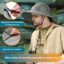 Solaris Unisex Outdoor Sun Protection Fishing Cap with Neck Flap Wide Brim Mesh Hat for Travel Camping Hiking Hunting close-u