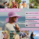 Solaris Unisex Outdoor Sun Protection Fishing Cap with Neck Flap Wide Brim Mesh Hat for Travel Camping Hiking Hunting newarri