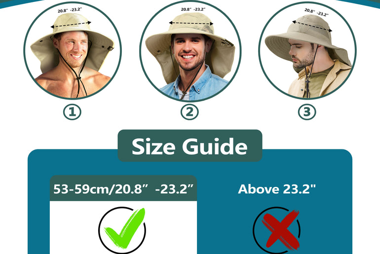 Solaris Unisex Outdoor Sun Protection Fishing Cap with Neck Flap Wide Brim Mesh Hat for Travel Camping Hiking Hunting size ch