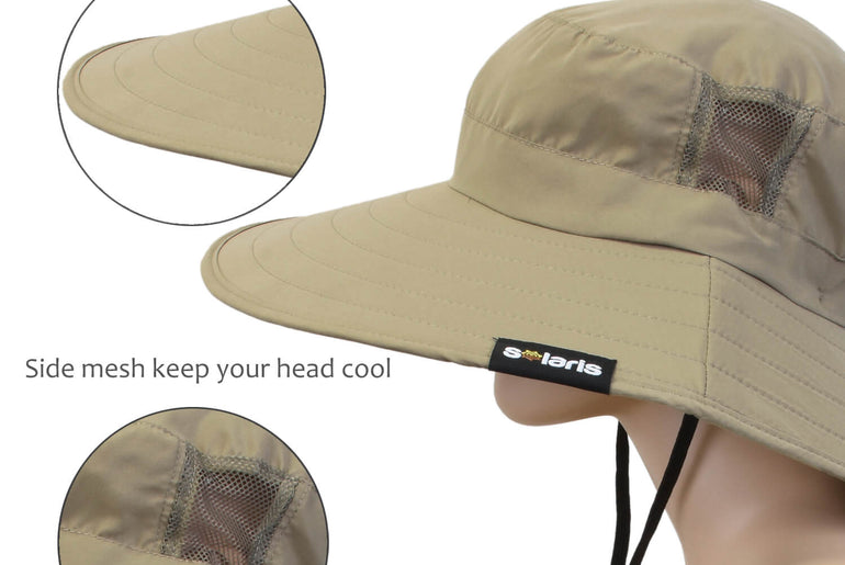Solaris Outdoor Wide Brim Sun Hats Blocking UV Protection Cap UPF 50+ Foldable Mesh Net for Finishing, Hiking, Camping newarr