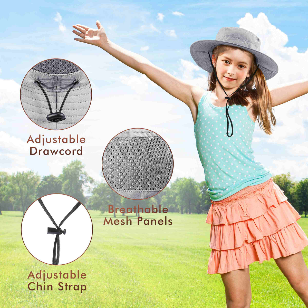 Solaris by Tirrinia Kids Sun Hat UPF 50+ – Adjustable Outdoor Hat for Toddlers & Children