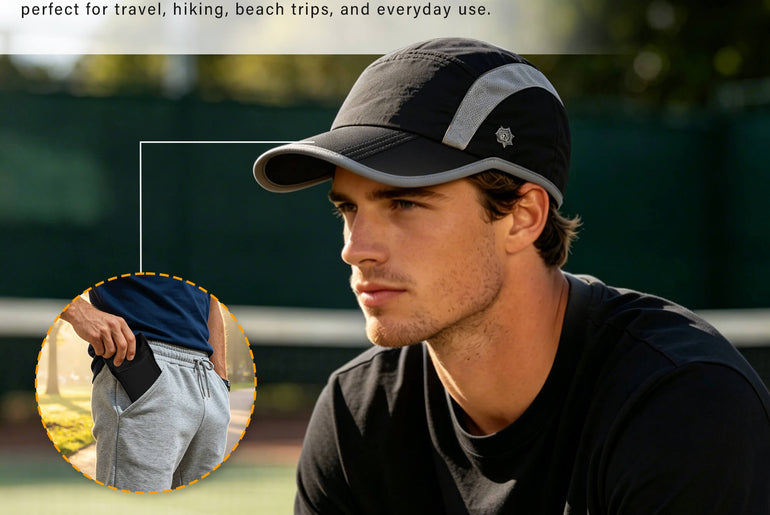 Solaris UPF 50+ Running Cap – Lightweight Foldable Sports Hat for Outdoor Training & Travel back view