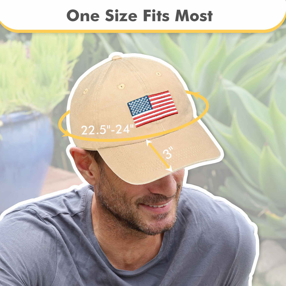 Tirrinia American Flag Baseball Cap side view