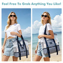 Tirrinia Mesh Beach Bag with Cooler Compartment, Extra Large Totes for Beach  Travel, Functional Fashion Beach Bag for Women