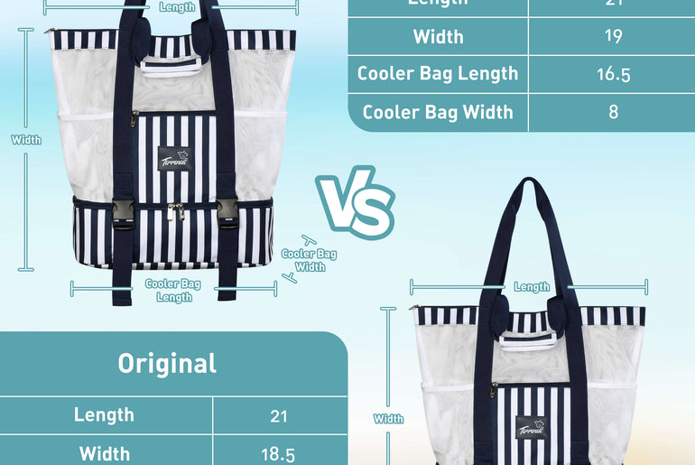 Tirrinia Mesh Beach Bag with Cooler Compartment, Extra Large Totes for Beach  Travel, Functional Fashion Beach Bag for Women