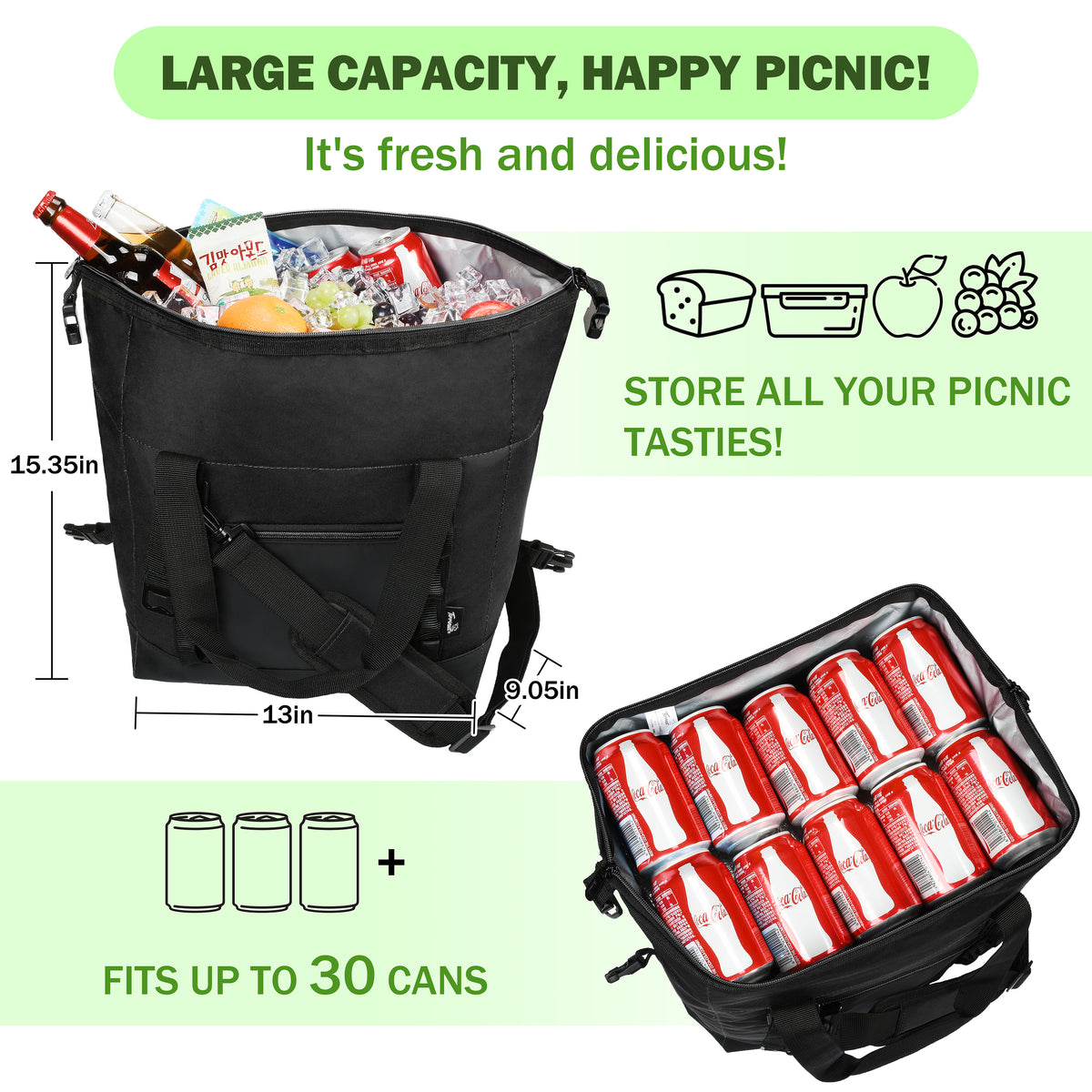 Tirrinia 30 Cans Insulated Soft Cooler Bag